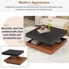Modern Square 360°Rotating Coffee Table with Three Detachable Tray, 2-Tier Farmhouse Wood Center Table with Storage for Living Room,27.5*27.5in - 2 of 4