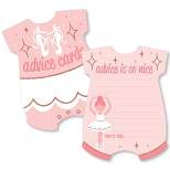 Big Dot of Happiness Tutu Cute Ballerina - Baby Bodysuit Wish Card Ballet Baby Shower Activities - Shaped Advice Cards Game - Set of 20