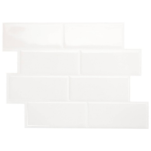 Smart Tiles 2pk Xl Glossy Peel & Stick 3d Tile Paper Backsplash
