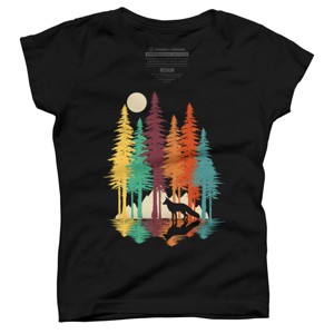 Girl's Design By Humans Forest Fox By clingcling T-Shirt - 1 of 3