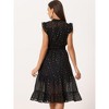 Allegra K Women's Sleeveless Smocked Waist Gilding Metallic Stars Chiffon Party Dress - 3 of 4
