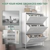 KTMBDW Shoe Storage Cabinet with 3 Flip Drawers, Freestanding Shoe Cabinet Organizer with Metal Frame for Entryway, Hallway, Foyer, White - 4 of 4