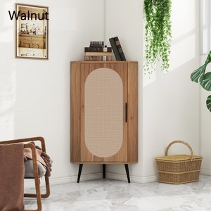 Hrinhom 39.4"H Corner cabinet,Freestanding Corner Tables - 1 of 4