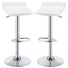 Backless Adjustable Bar Stools with Cushioned Seat, Swivel Pedestal Base and Footrest, Modern Counter or Bar Seating, Set of 2 - 3 of 4