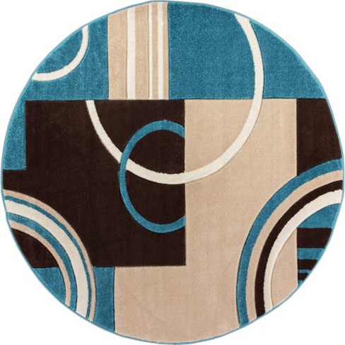 Echo Shapes Circles Modern Geometric Comfy Casual Hand Carved Abstract Contemporary Thick Soft Area Rug - image 1 of 2