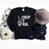 Simply Sage Market Women's Graphic Sweatshirt Creep It Real Peace - 3 of 4