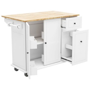 NicBex 1 Drawer Rolling Kitchen Island Cart with Drop Leaf,Kitchen Island on Wheels with Pull Out Cabinet Organizer,Island Table for Kitchen - 1 of 4