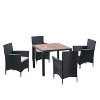 Janey 5-piece All-Weather PE Wicker Patio Dining Set, Outdoor Furniture with Acacia Wood Table Top - Maison Boucle - 2 of 4
