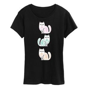 Women's - Instant Message - Scandinavian Cats Short Sleeve Graphic T-Shirt - 1 of 4