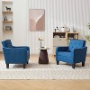 Living Room Modern Accent Chair set of 2, Upholstered Side Chair Reading Chairs with Padded Cushion, Dark Gray - 3 of 4