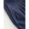 Women's Tiered Denim Maxi Skirt - High Waisted Button Down Long Jean Skirt Navy Blue - 3 of 4