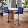Syemin Counter and Bar Stools Set of 2 Counter Height Bar Stools, Square Cushion Bar Stools Modern Swivel Bar Chairs, Blue, 17.32"*20.08"*37.01" - 2 of 4