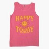 Simply Sage Market S.W.Smiley Happy Today Flower Garment Dyed Tank - L - Crunchberry - 3 of 4