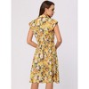 INSPIRE CHIC Women's Floral Cap Sleeve Smocked Elastic Waist Summer Casual Chiffon Shirt Dress - 3 of 4
