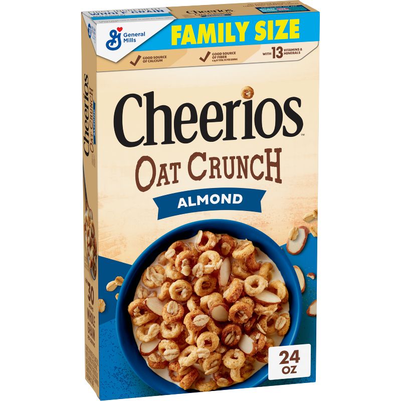 General Mills Cheerios Oat Crunch Almond Cereal - 24oz, 1 of 12