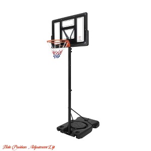Basketball Hoop Outdoor, Height Adjustable 5.58-10Ft Portable Basketball Goal w/ Enlarged Base & PC Backboard, Indoor Outdoor Hoops - 1 of 4