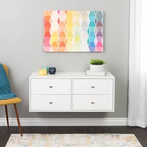 Floating 4 Drawers Dresser White - Prepac: Wall Mounted, Space-Saving Storage, Easy to Assemble - 1 of 4