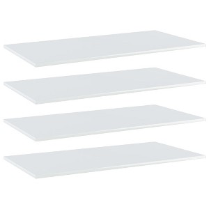 vidaXL Bookshelf Boards 4 pcs High Gloss White 39.4"x19.7"x0.6" Engineered Wood - 1 of 4