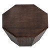 Racxily Octagonal Black Walnut Rubber wood Set of Two Coffee Table, Coffee Table, - 4 of 4