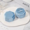 Unique Bargains Velvet Octagon Wedding Proposal Engagement 2 Slot Jewelry Storage Ring Box - 4 of 4