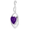 Pompeii3 9mm Amethyst  Women's Heart Pendant in 14k Gold Necklace 6mm Tall - 2 of 4