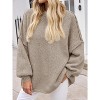 Imily Bela Women's Oversized Mock Neck Sweater - Batwing Sleeve Ribbed Knit Tunic - 4 of 4