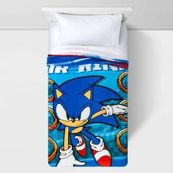 62"x90" Sonic the Hedgehog Things For Rings Kids' Blanket