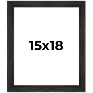 PosterPalooza | 15x18 Wide Barnwood Picture Frame, UV Acrylic, 6 Finishes - Grey, Brown, White, and Black - 1 of 4