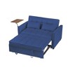 CAVINAS Modern Upholstered Convertible Sofa, Velvet Loveseat Sofa Bed with Adjustable Backrest,  Couches for Living Room with a Small Table - 3 of 4
