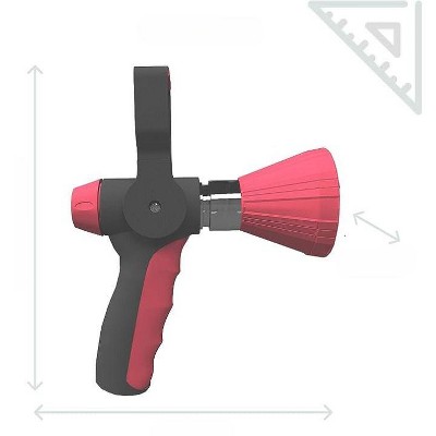 Red and Black Fireman Style Garden Hose Nozzle with Ergonomic Handle