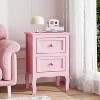 Bonnlo Nightstand Set of 2, Nightstands with 2 Drawers, Bed Side Table/Night Stand, Pink Nightstand - 3 of 4