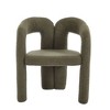 CAVINAS Velvet Accent Chair with Elephant Feet,Arm Chair Curved Circular Backrest,Upholstered Lounge Accent Chair for Living Room,Beige,Set of 2 - 3 of 4