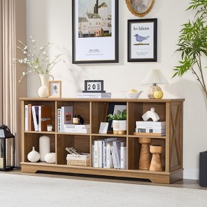Farmhouse  Cube Bookshelf, Wood Display Cabinet Book Shelves for Bedroom,Living Room,Office - 1 of 4
