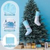 4 Pcs Coastal Stockings 20 Inches Nautical Stocking Starfish Crab Seahorse Beach Ocean Xmas Tree Ornaments Blue and White - 2 of 4