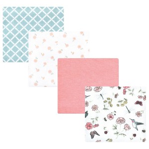 Hudson Baby Infant Girl Cotton Rich Flannel Receiving Blankets, Hummingbird Garden, One Size - 1 of 4