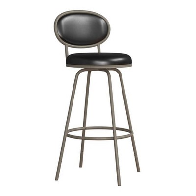 Rollins Oval Upholstered Back Metal Adjustable Barstool Champagne Gold - Hillsdale Furniture