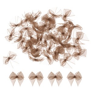 Unique Bargains Fabric Craft Gift Packaging Accessories Satin Mini Ribbon Bows 50 Pcs - 1 of 4