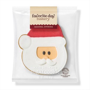 Christmas Hand-Decorated Santa Sugar Cookie - 2.2oz - Favorite Day™ - 1 of 3