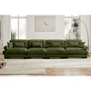 Large Straight Sectional Sofa,Modern Velvet Sectional Sofa With Waist Pillows And Throw Pillows,Comfortable Sofa For Living Room-Cuddlewood - 2 of 4