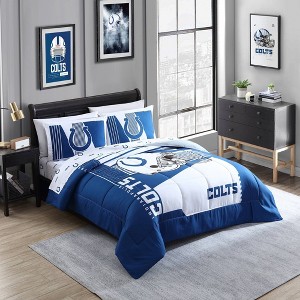NFL Indianapolis Colts Status Bed In A Bag Sheet Set - Queen - 1 of 1
