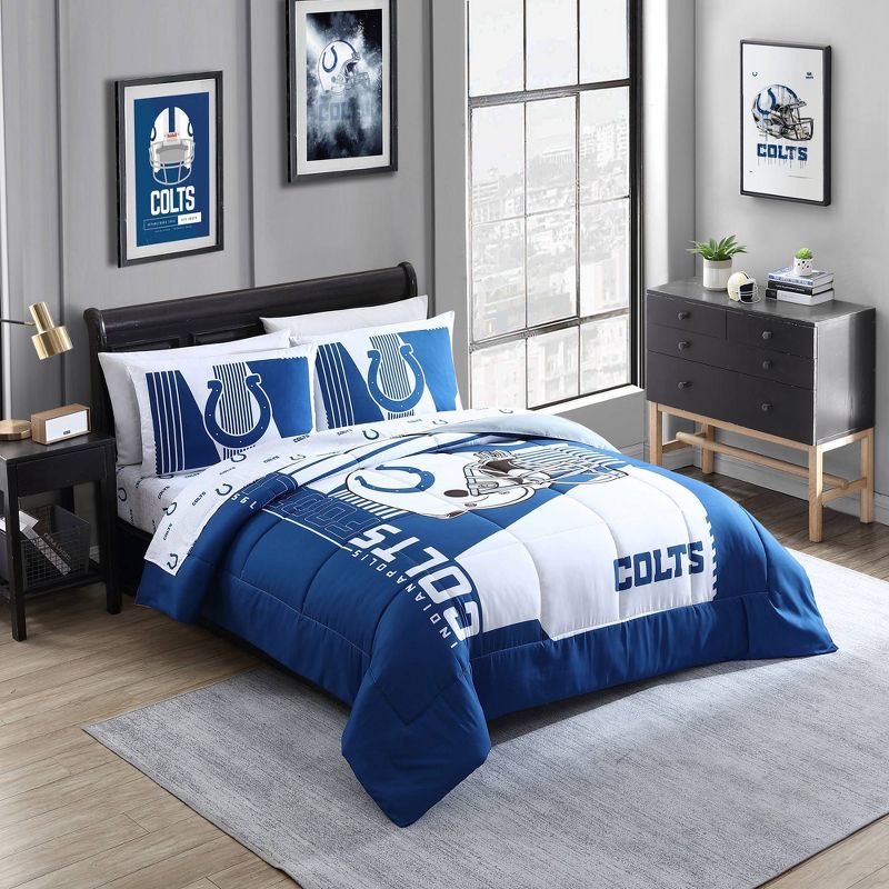 NFL Indianapolis Colts Status Bed In A Bag Sheet Set - Queen, 1 of 2