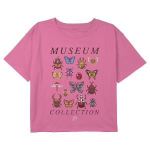 Girl's Nintendo Animal Crossing Museum Bug Collection Crop Top T-Shirt - 1 of 3