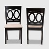 2pc Lenoir Upholstered Wood Dining Chair Set - Baxton Studio - 2 of 4