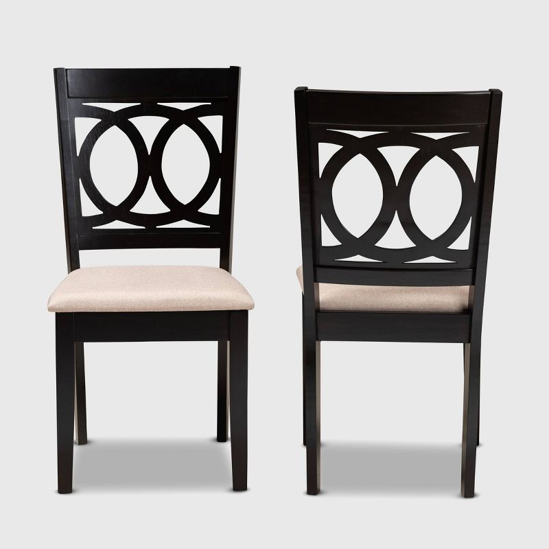2pc Lenoir Upholstered Wood Dining Chair Set - Baxton Studio, 3 of 8