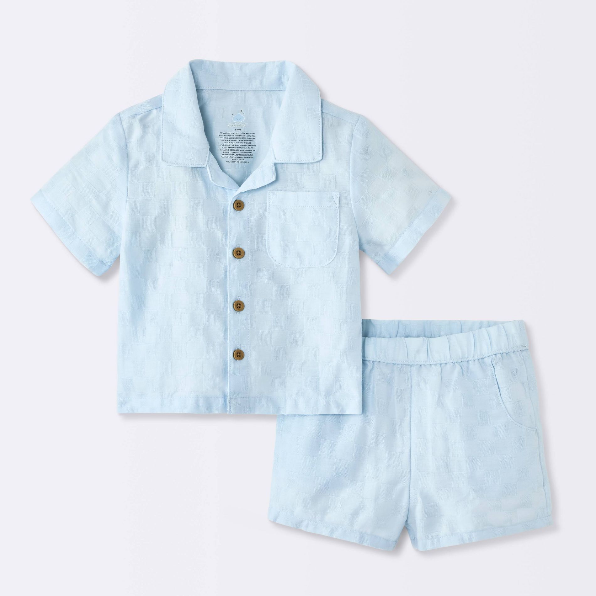 Baby Boys' 2pc Top and Bottom Sets - Cloud Island™ Light Blue