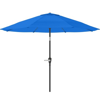 Nature Spring 10' Blue Aluminum Patio Umbrella with Auto Tilt