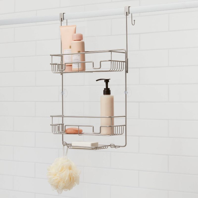 Over the Door Round Wire Shower Caddy Matte Satin - Made By Design&#8482;, 3 of 5