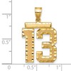 Black Bow Jewelry 14k Yellow Gold, Varsity Collection, Large D/C Pendant Number 13 - 2 of 3