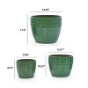 ORRD Set of 3 Antique Green Ceramic Planters, Modern Indoor Outdoor Flower Pots with Drainage Holes for Patio Garden Windowsill Decor - 2 of 4