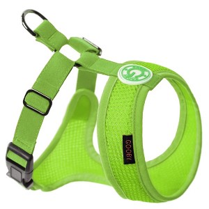 Gooby Freedom Harness II, Choke Free Mesh Harness for Small Dogs with Microsuede Straps, Green, Medium - 1 of 1